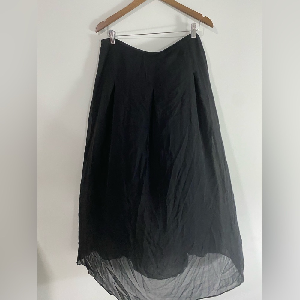 Eileen Fisher - Black Silk Pleated Skirt - Picture 7 of 13
